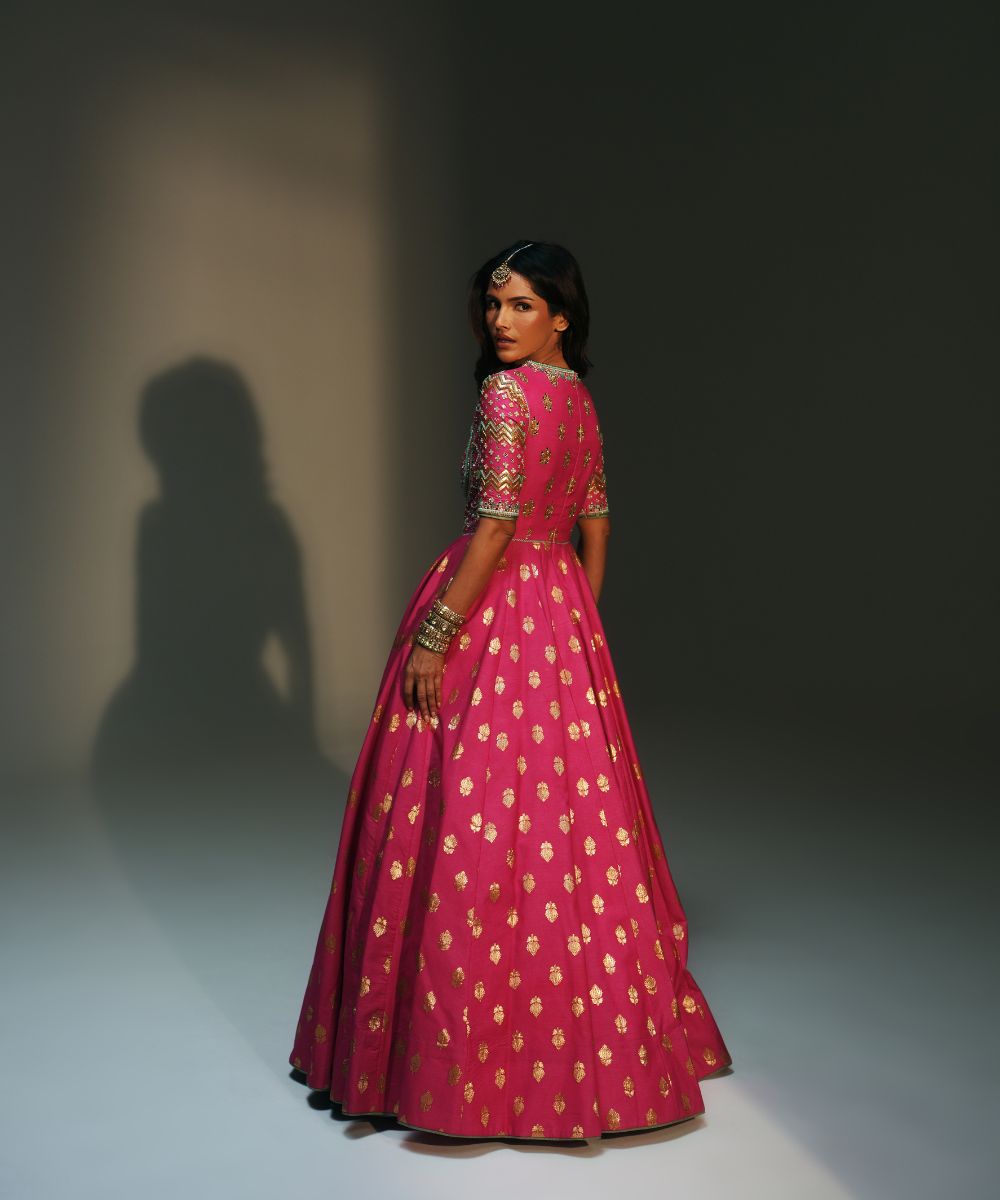 ZIANA - HAND EMBROIDERED ANARKALI PAIRED WITH MATCHING DUPATTA - Mehfil by Mahima Mahajan