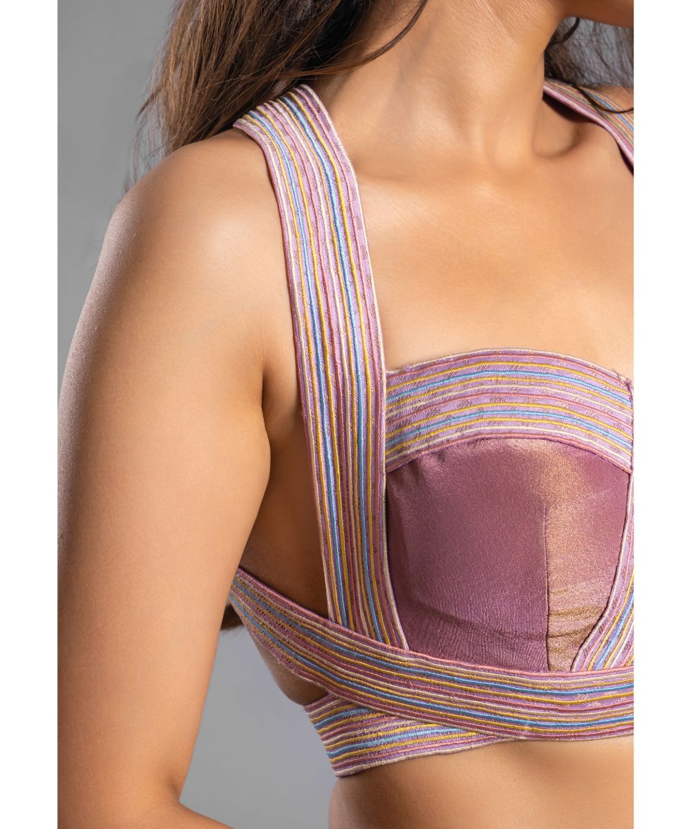 Lavender tissue Indo Western Skirt Top