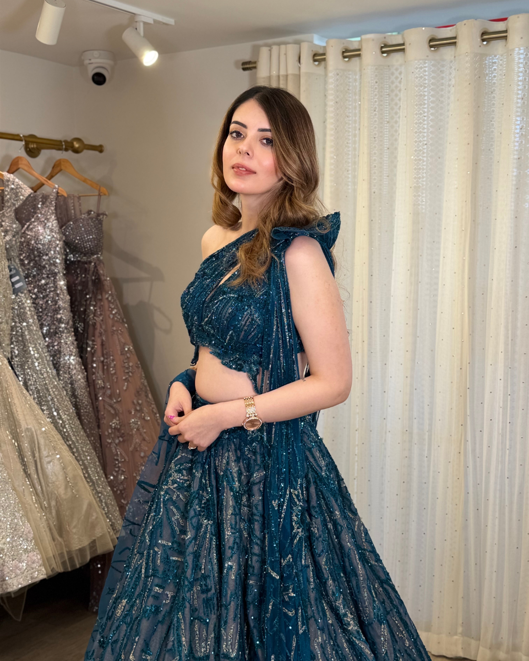 Adaara Couture - Teal Bloom Lehenga