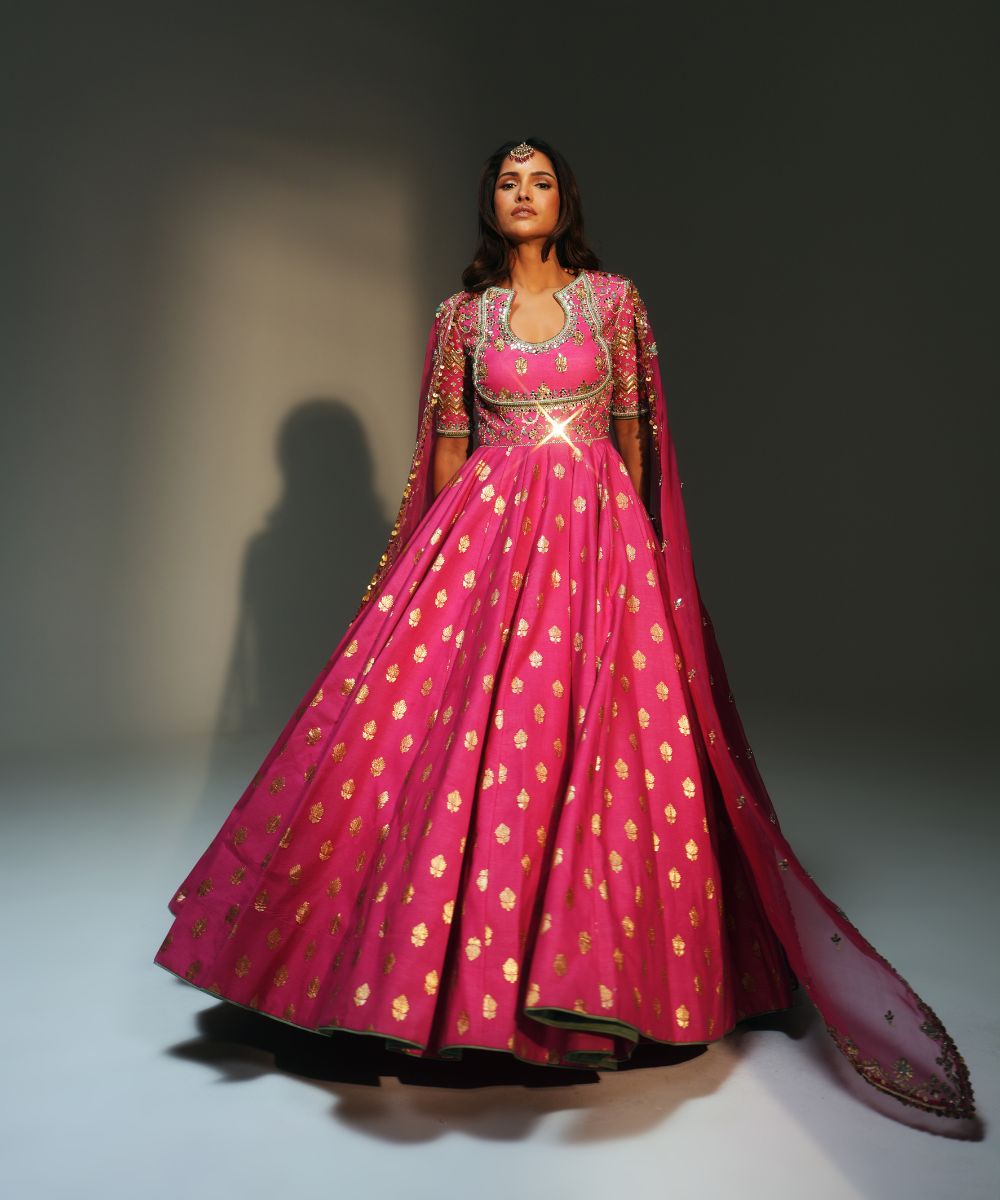 ZIANA - HAND EMBROIDERED ANARKALI PAIRED WITH MATCHING DUPATTA - Mehfil by Mahima Mahajan