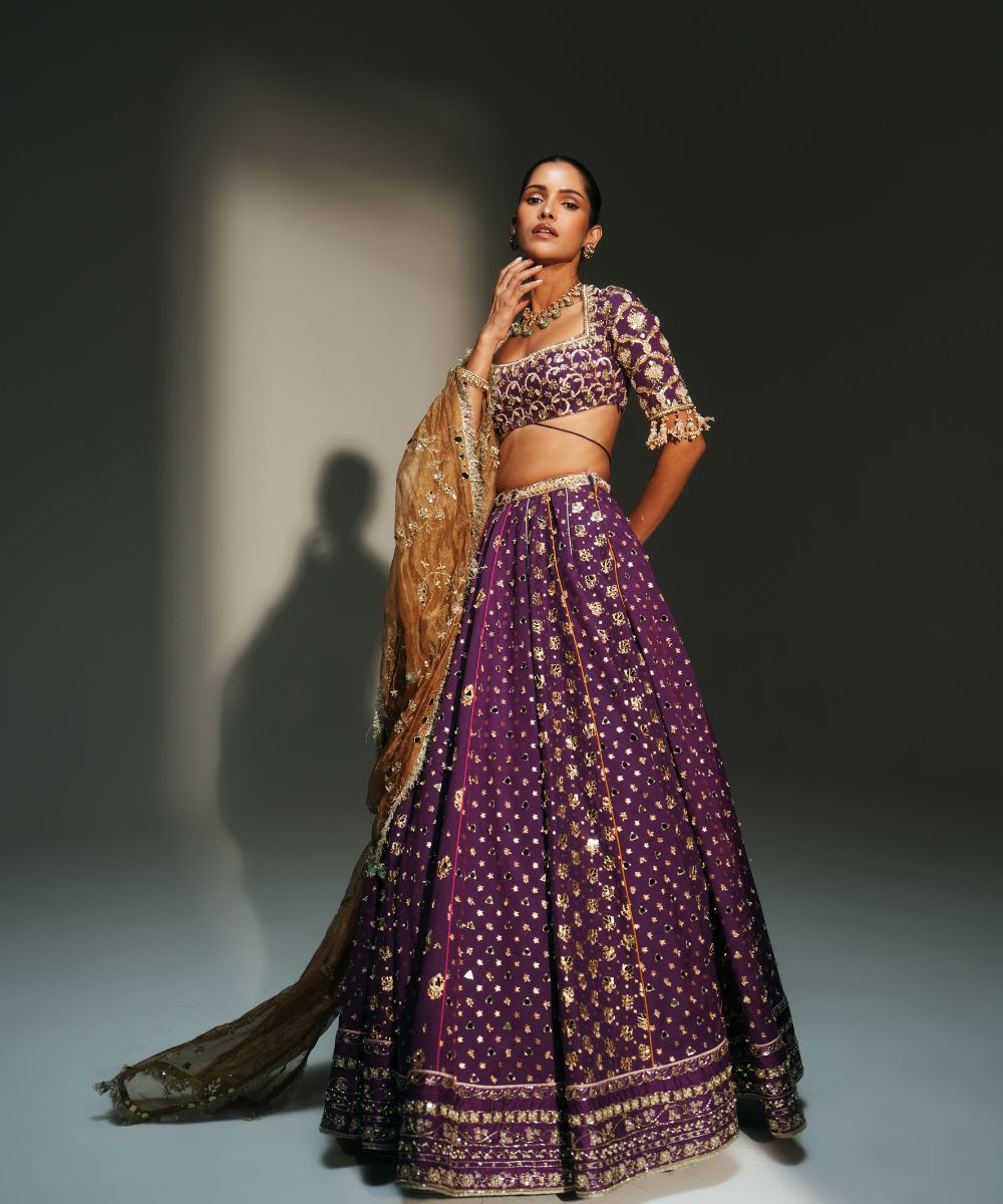 LAVANYA - HEAVY HAND EMBROIDERED GRAPEVINE LEHENGA - Mehfil by Mahima Mahajan