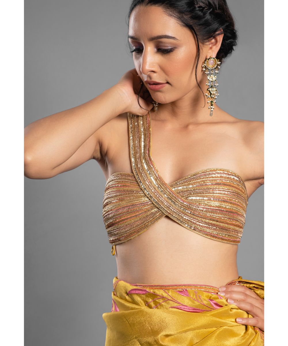 Yellow Silk Tissue Saree
