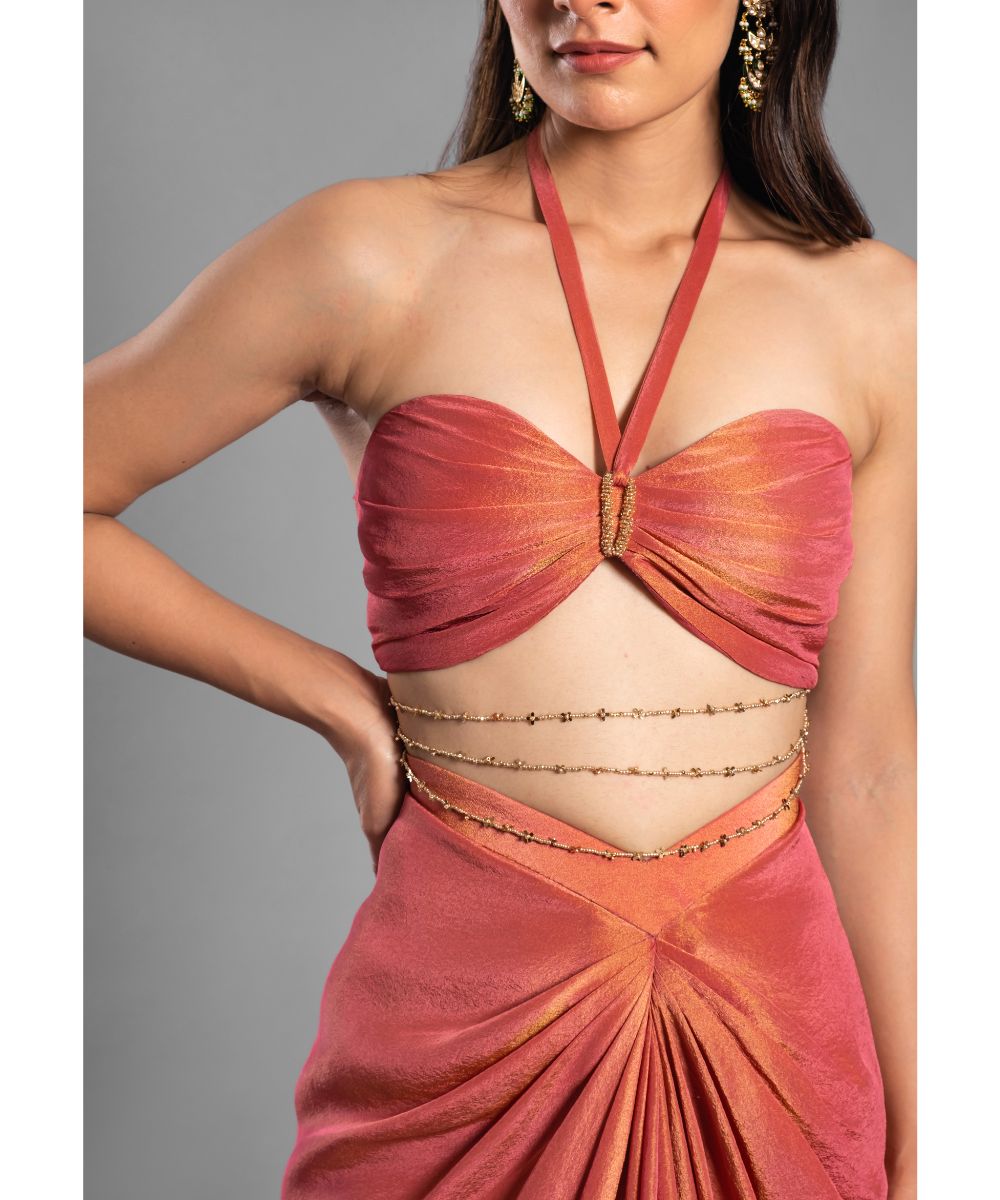 Crimson Red Skirt Set