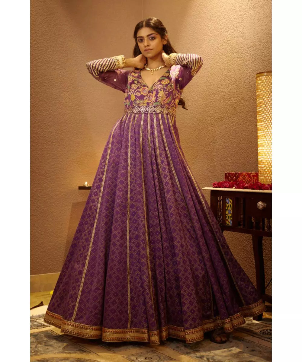 MOLEDRO - Sargun Anarkali  Purple Anarkali