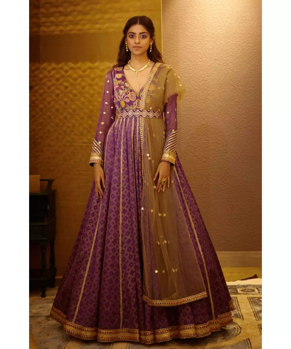 MOLEDRO - Sargun Anarkali  Purple Anarkali