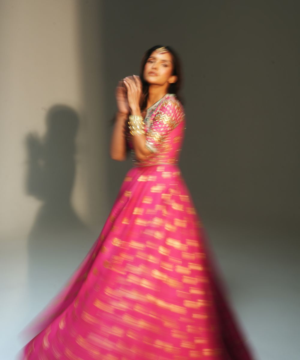ZIANA - HAND EMBROIDERED ANARKALI PAIRED WITH MATCHING DUPATTA - Mehfil by Mahima Mahajan