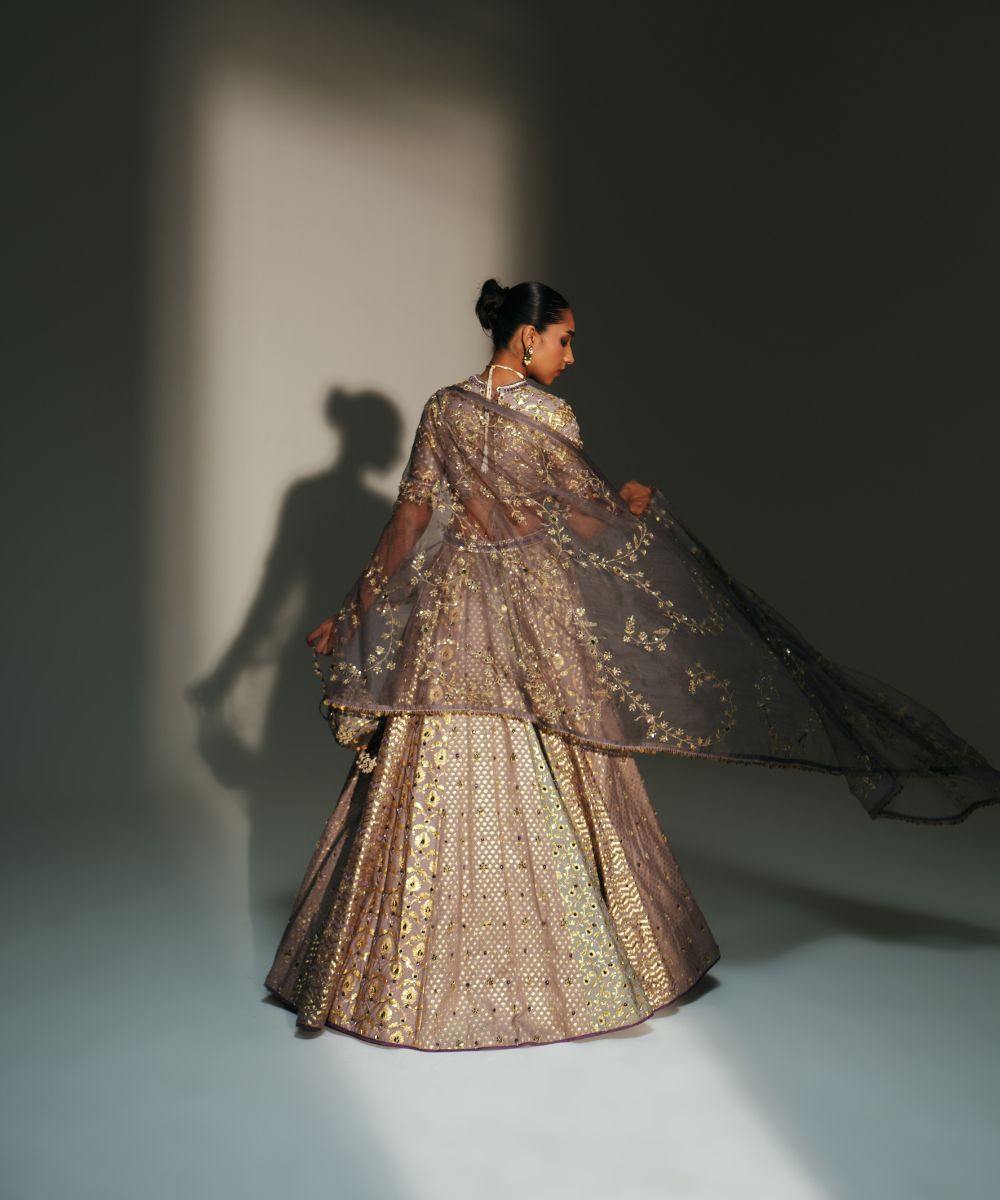 NOORAH - HAND EMBROIDERED LEHENGA MATCHING EMBROIDERE D BLOUSE AND DUPATTA - Mehfil by Mahima Mahajan