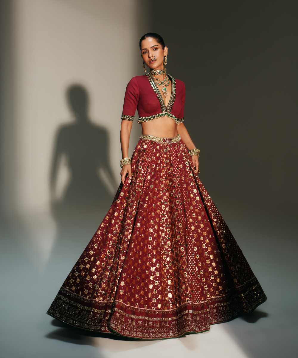 LAXMI - HEAVY HAND EMBROIDERED KALI LEHENGA FEATURING DRAGON FLY LOGO - Mehfil by Mahima Mahajan