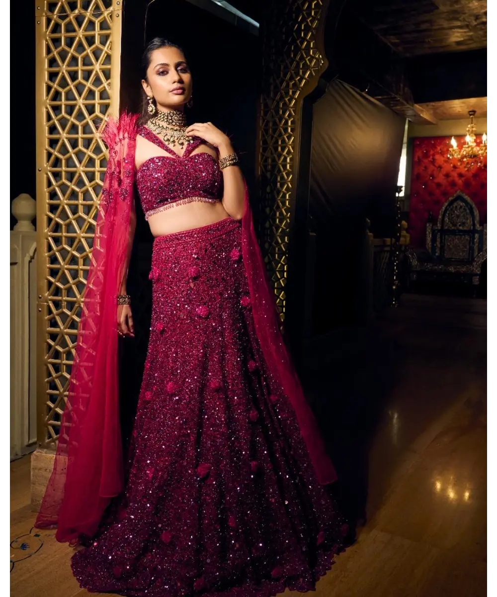 ISA BY DOLLY WAHAL - Ruby Pink Lehenga