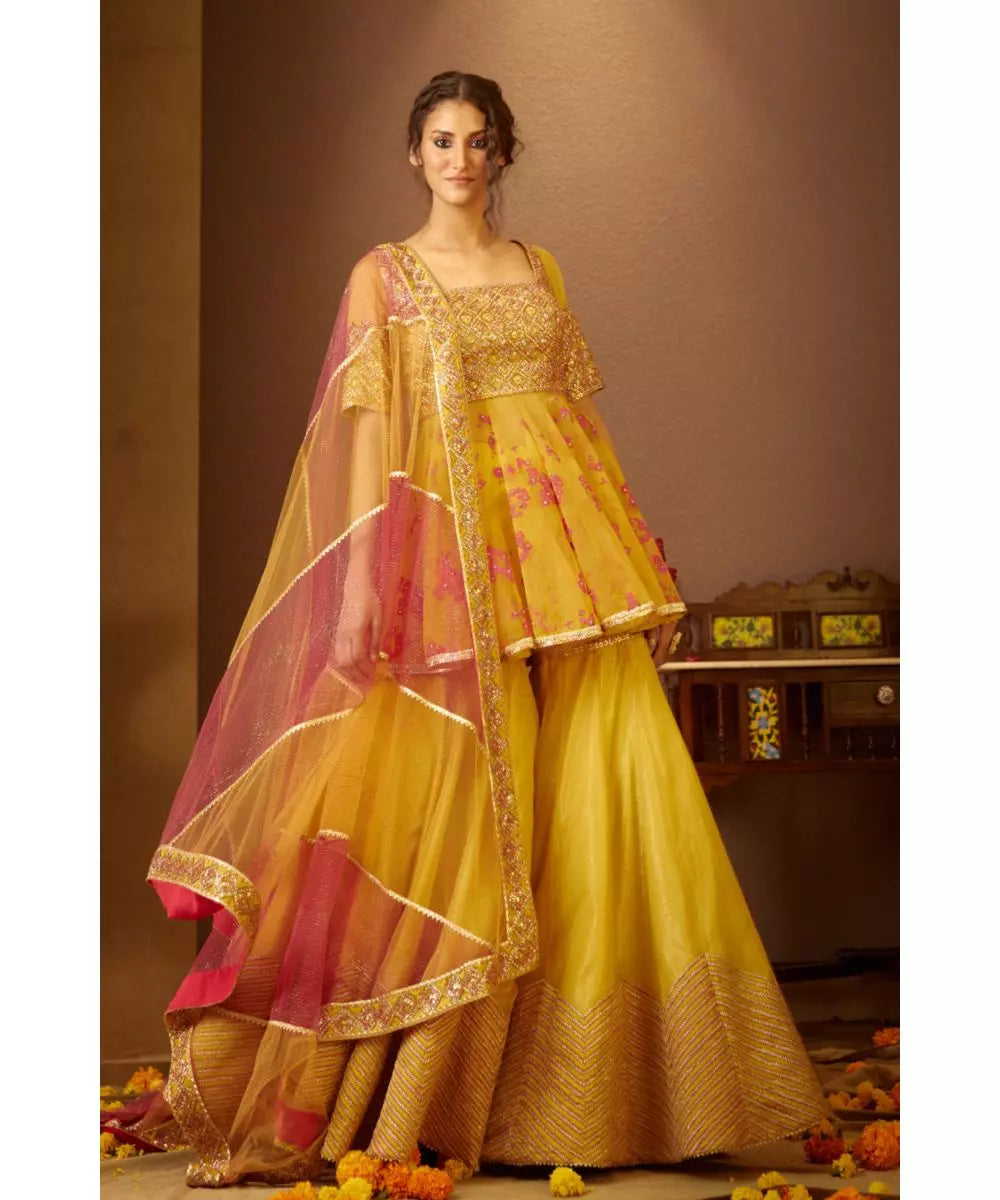 MOLEDRO - Keerat Peplum Kurta Sharara Set