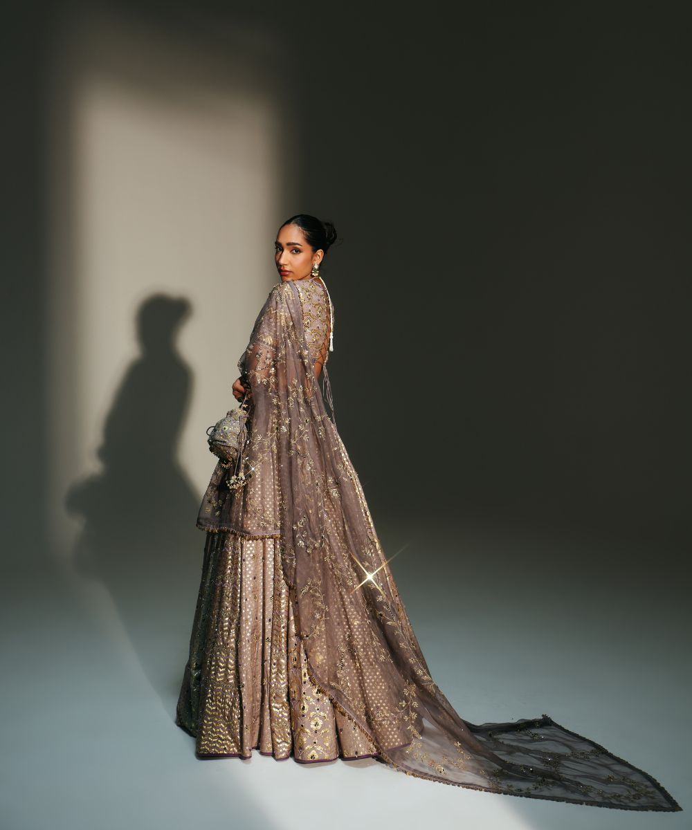 NOORAH - HAND EMBROIDERED LEHENGA MATCHING EMBROIDERE D BLOUSE AND DUPATTA - Mehfil by Mahima Mahajan