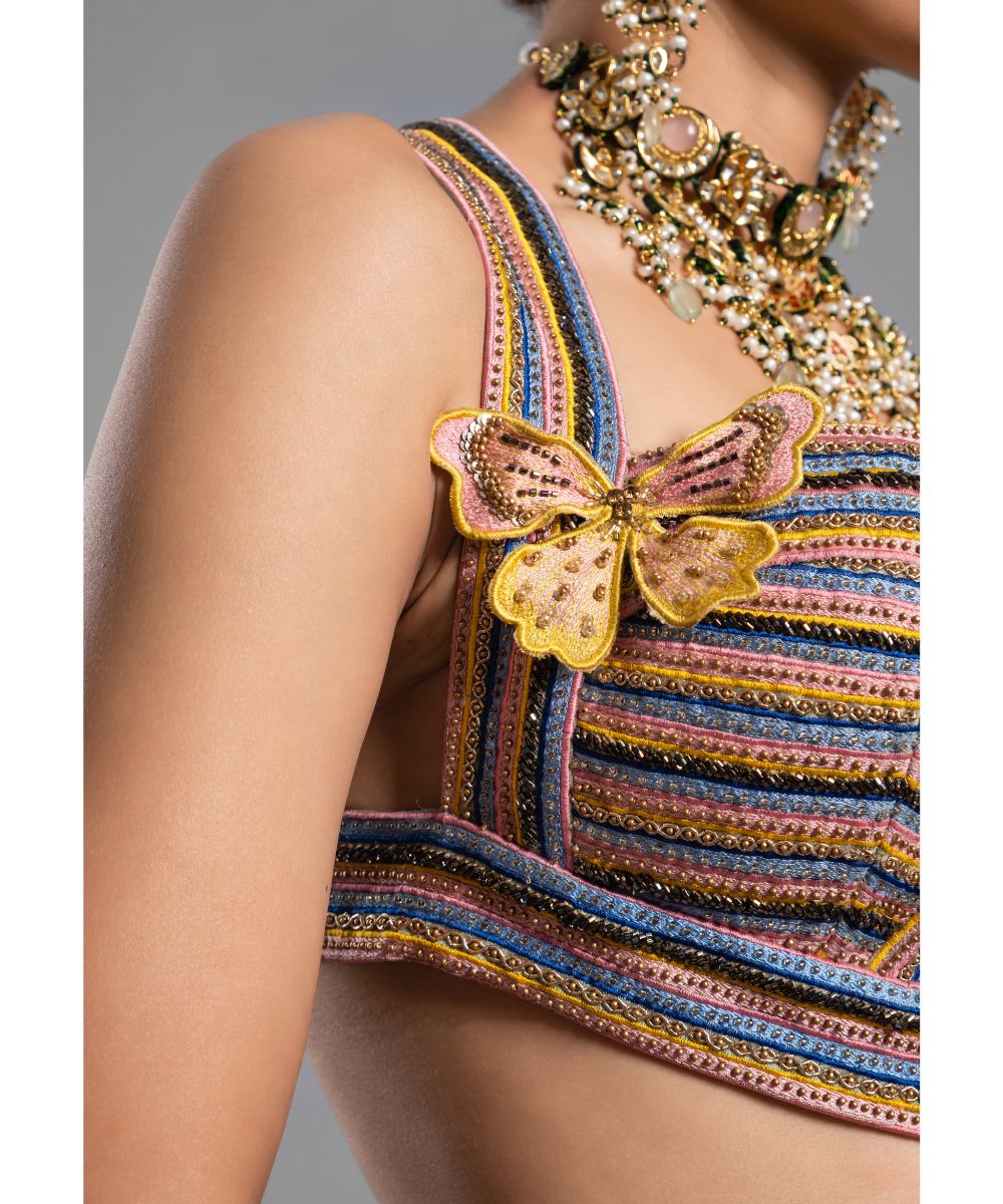 Light Green Silk Tissue Lehenga