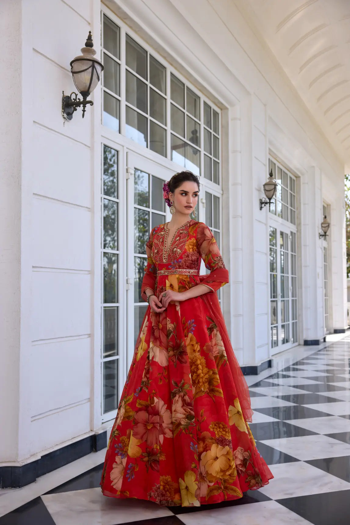 KALISTA - Kiara Anarkali Set Fuchsia