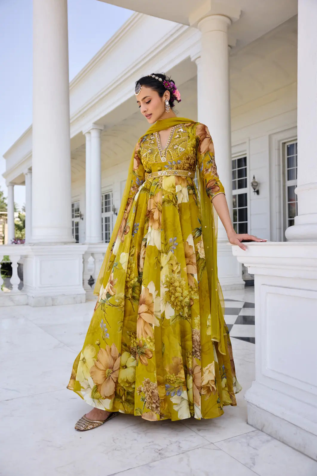 KALISTA - Mehr Anarkali Mustard Yellow