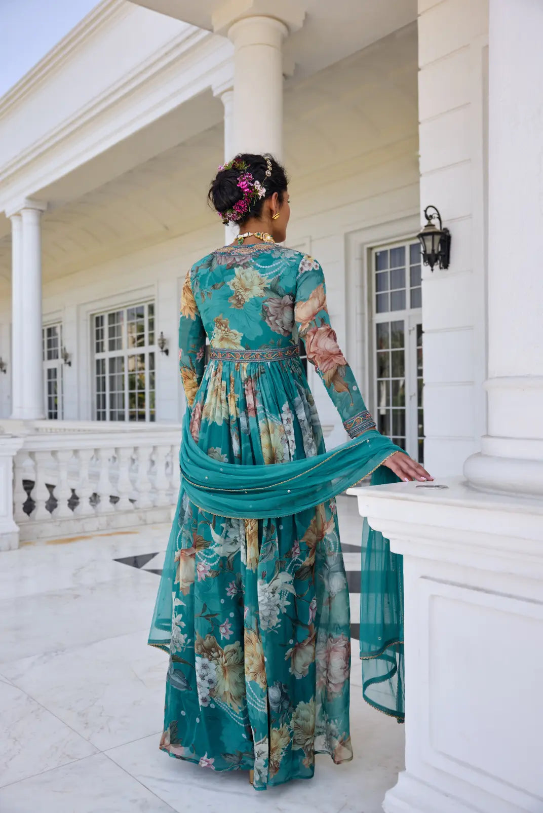 KALISTA - Kiara Anarkali Set Turquiose