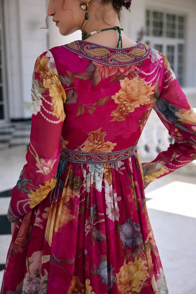 KALISTA - Kiara Anarkali Set Fuchsia
