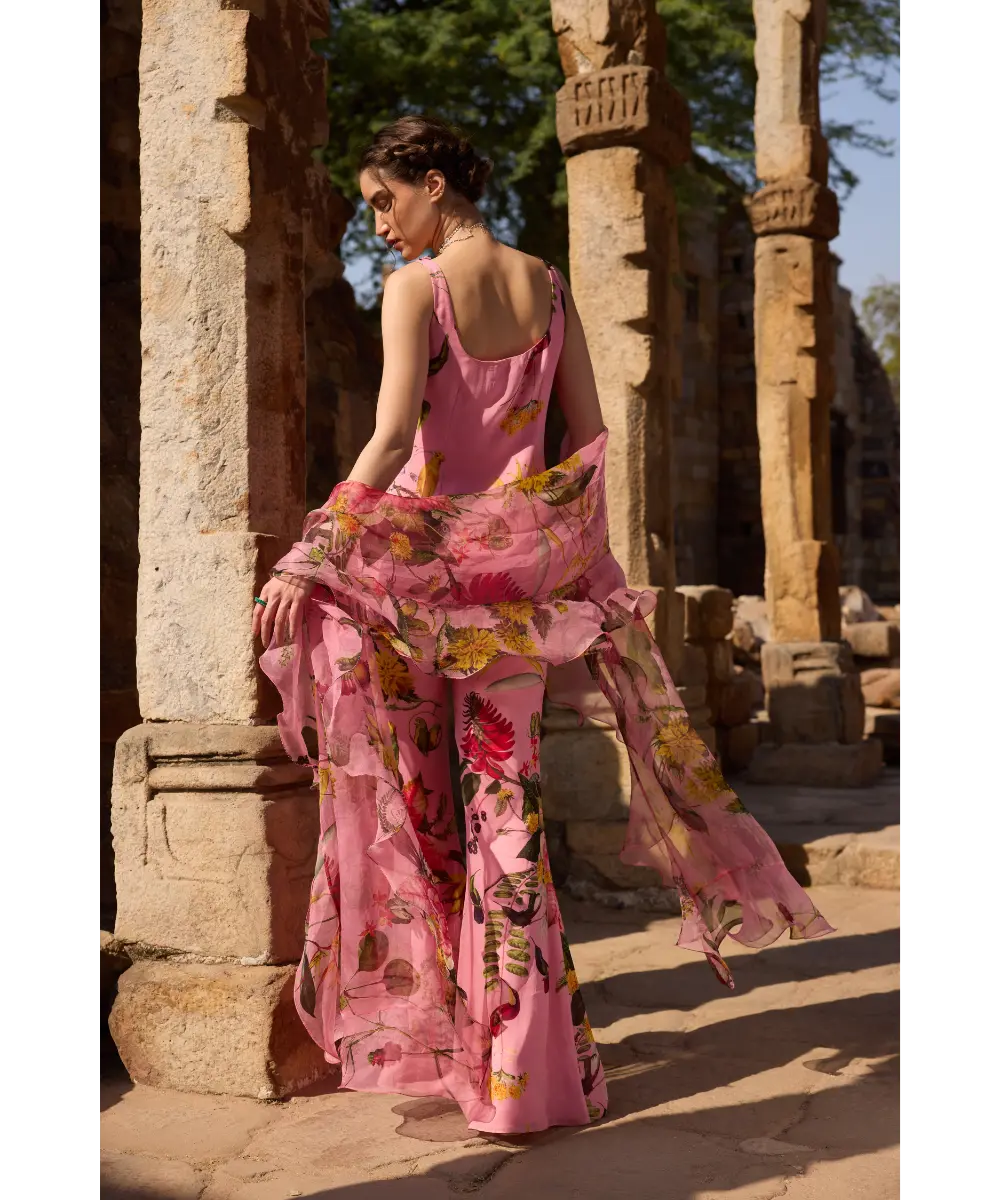 AWIGNA - Pink printed lehenga set