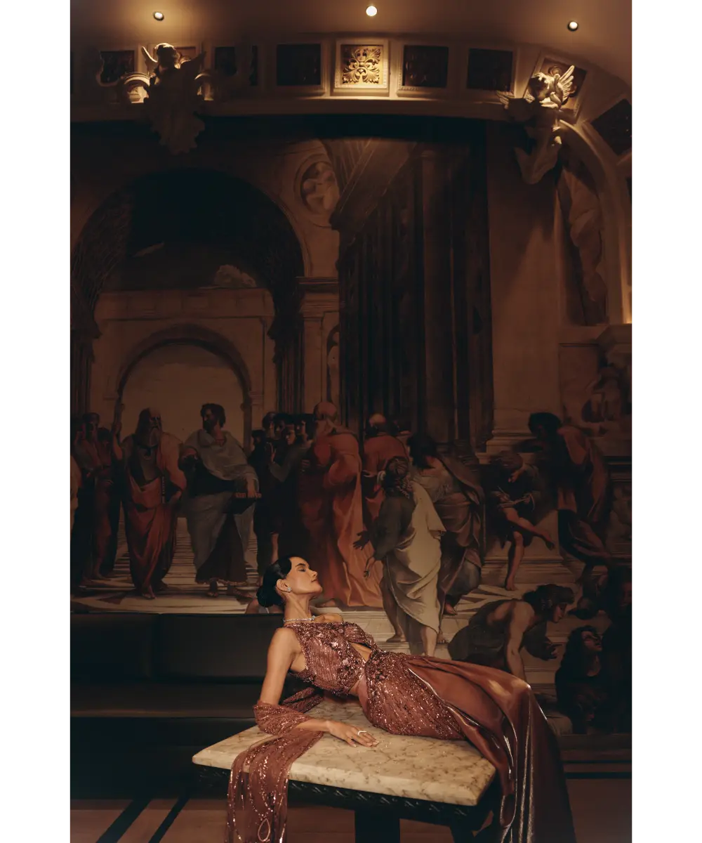 ADAARA COUTURE - Embellished Cut-Out Saree