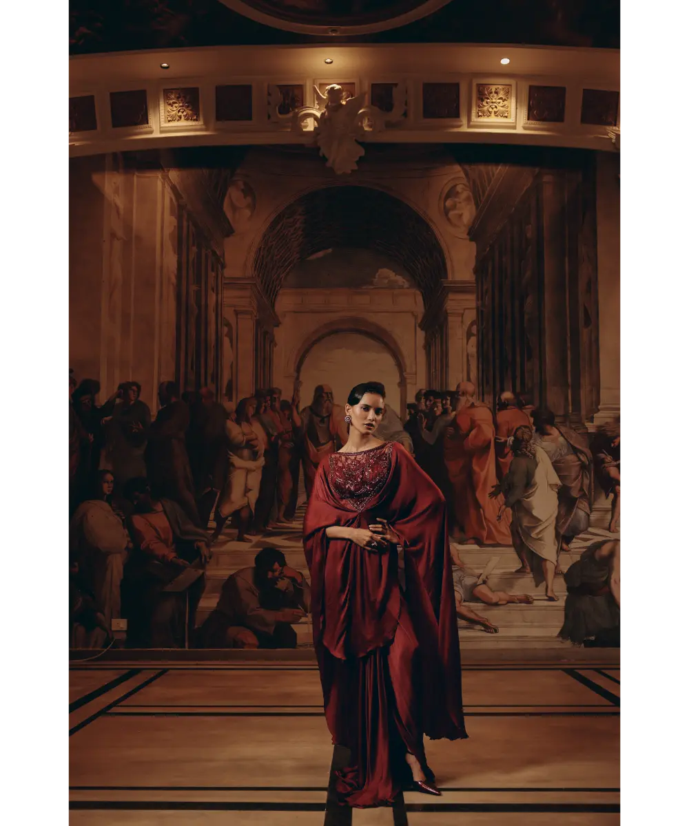 ADAARA COUTURE - Garnet Draped Kaftan