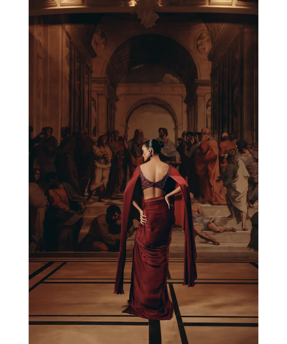 ADAARA COUTURE - Garnet Draped Kaftan