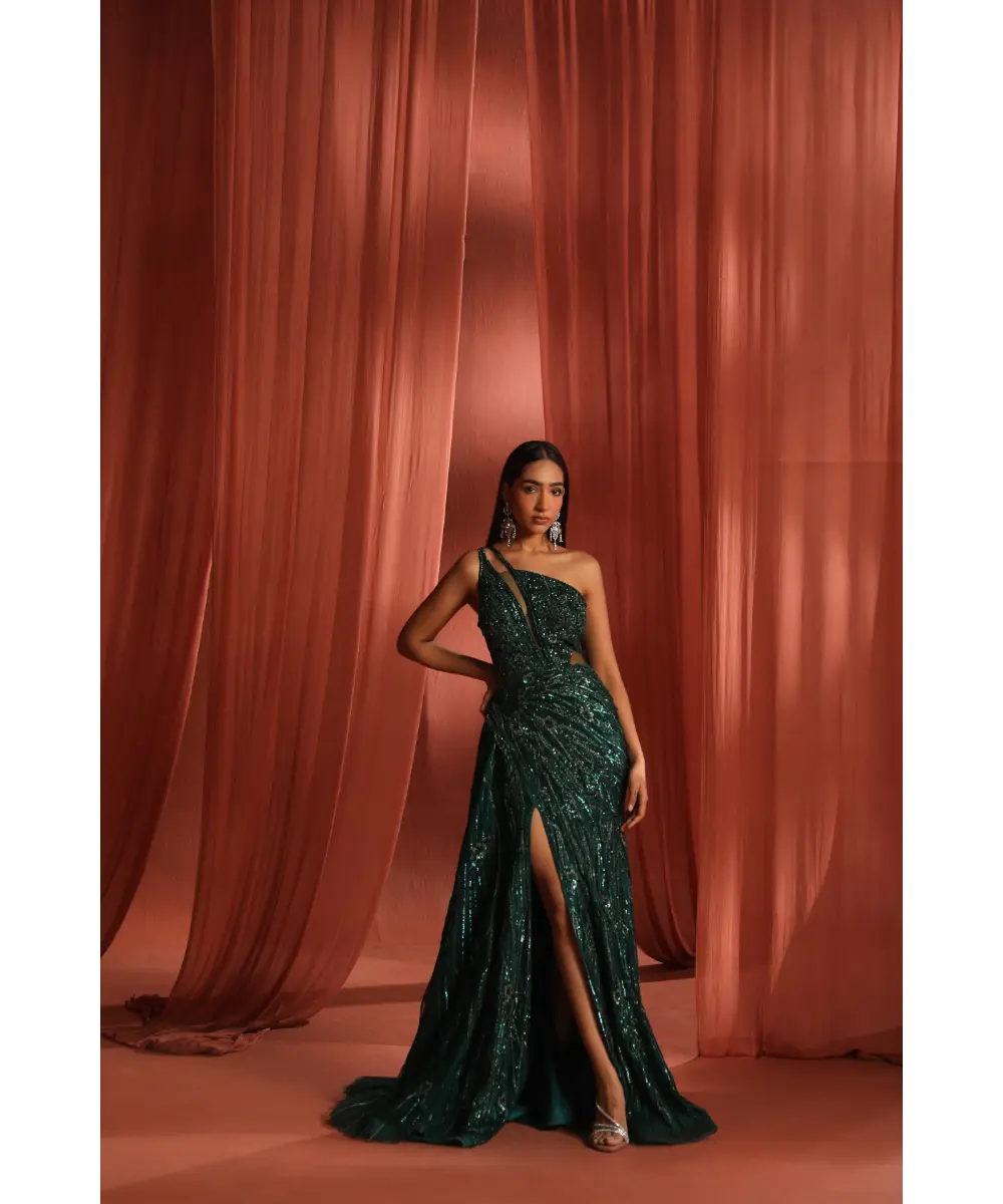 ADAARA COUTURE - Green Bloom Gown