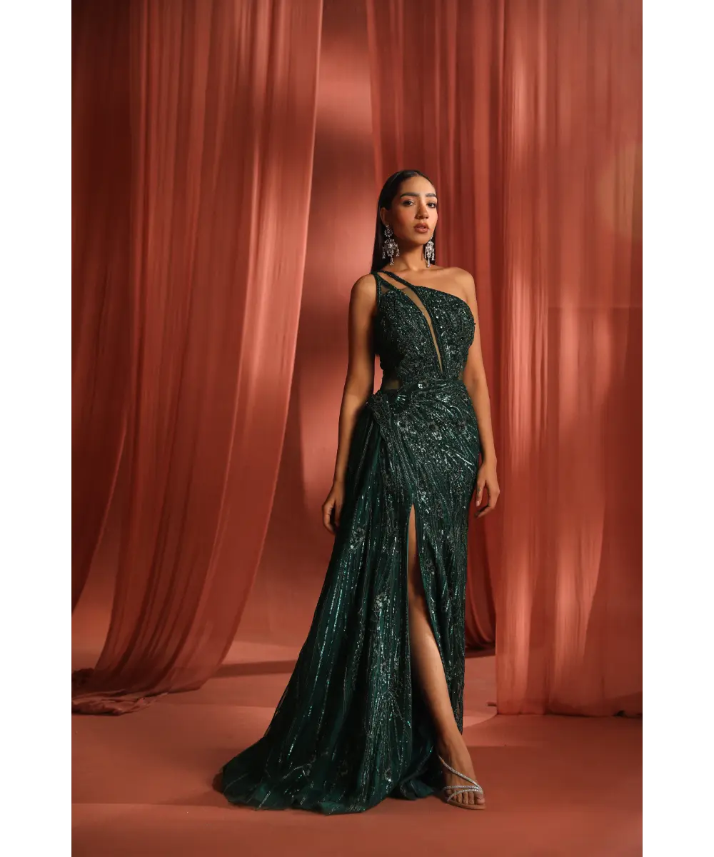 ADAARA COUTURE - Green Bloom Gown