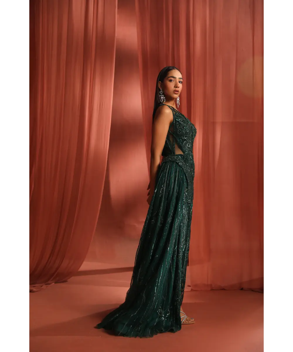 ADAARA COUTURE - Green Bloom Gown