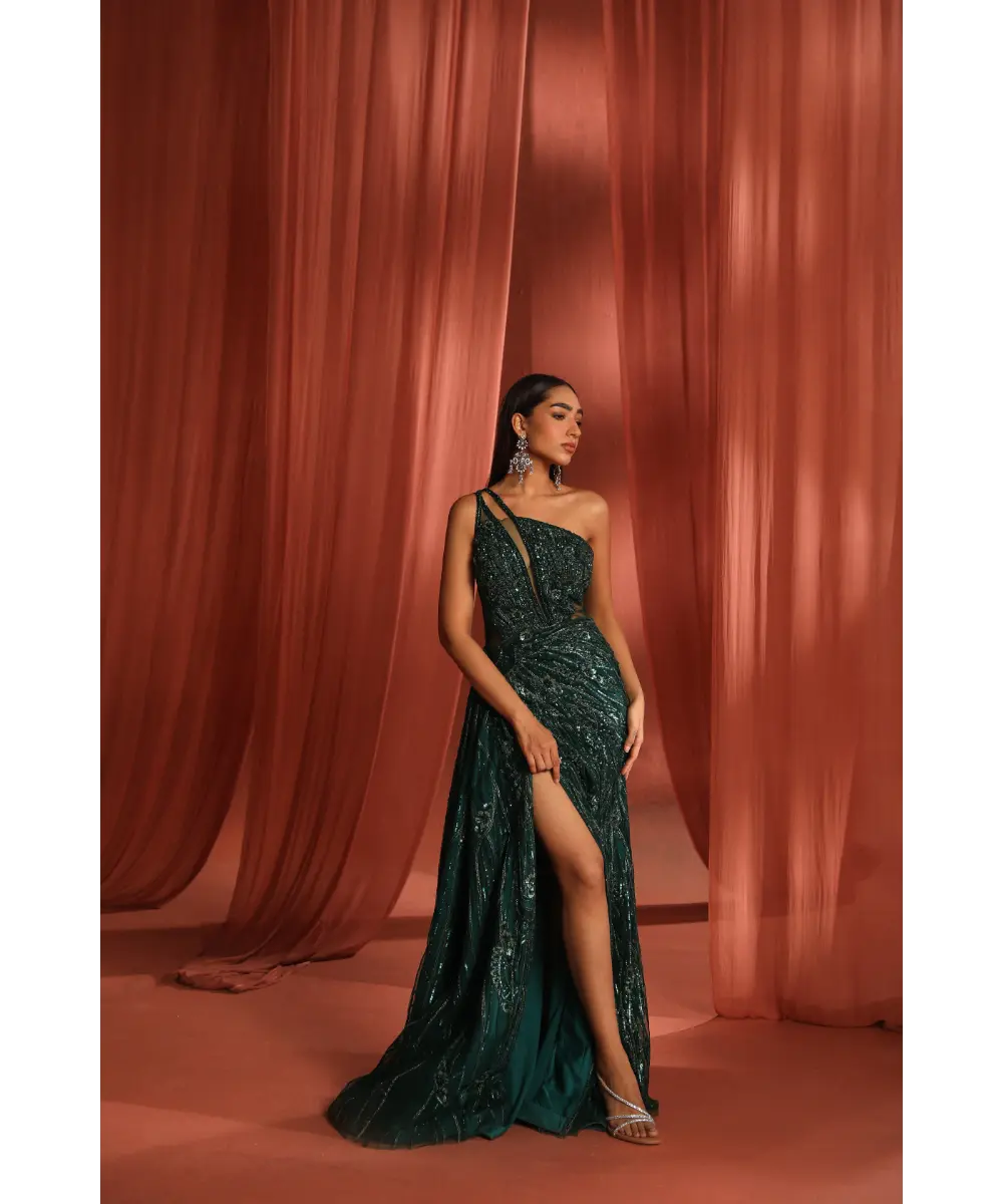 ADAARA COUTURE - Green Bloom Gown