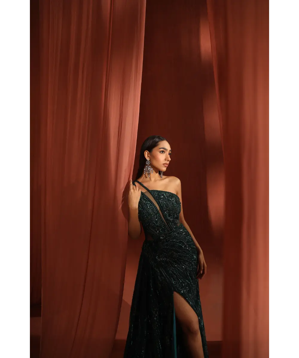 ADAARA COUTURE - Green Bloom Gown