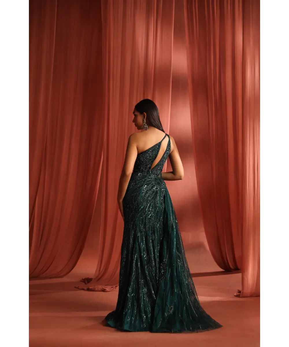 ADAARA COUTURE - Green Bloom Gown