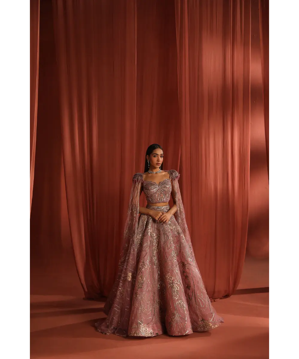 ADAARA COUTURE - Rosy Petal Skirt and top