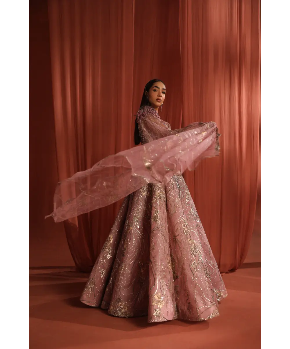 ADAARA COUTURE - Rosy Petal Skirt and top