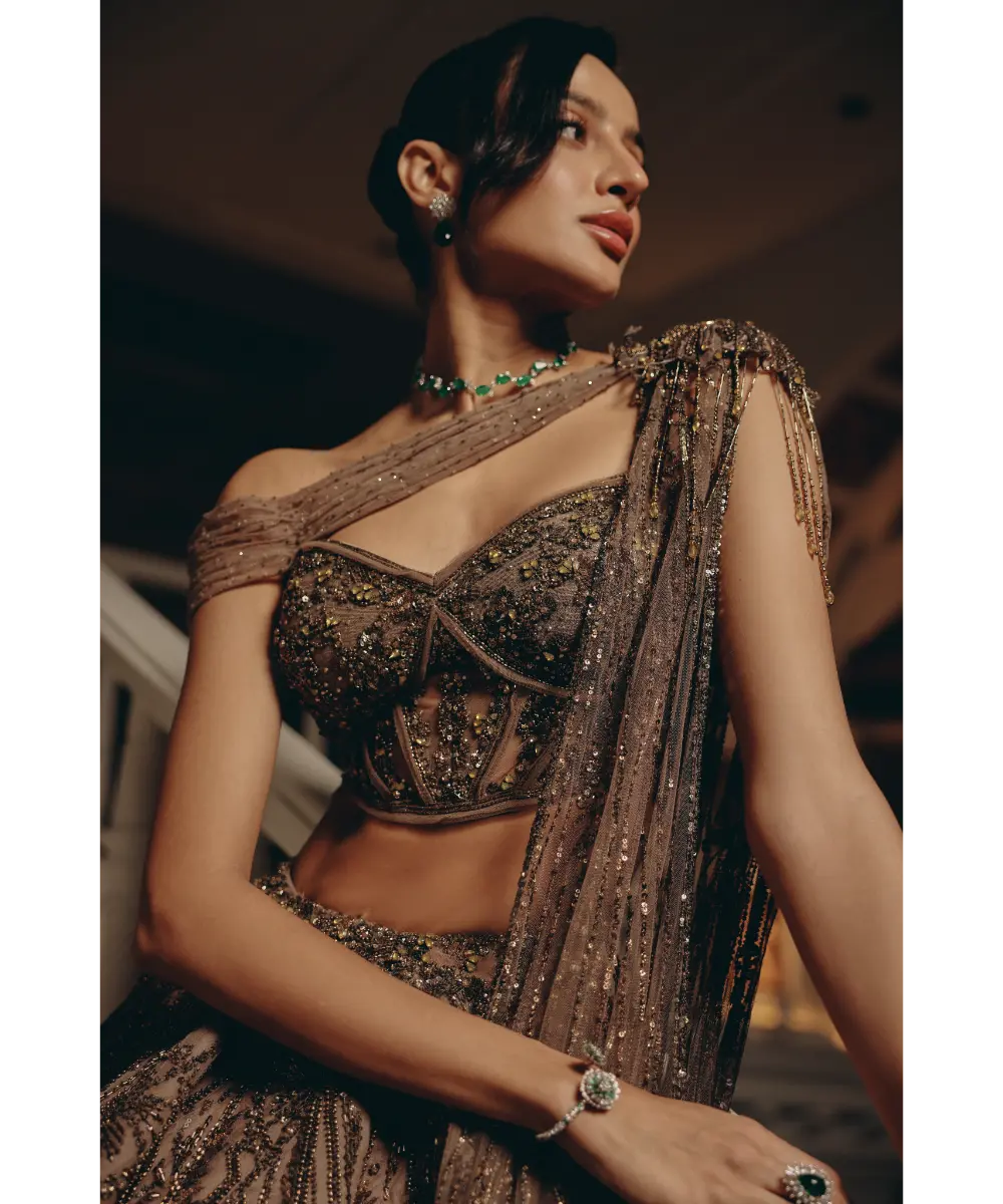 Adaara Couture - Celestial Geometry Top And Skirt