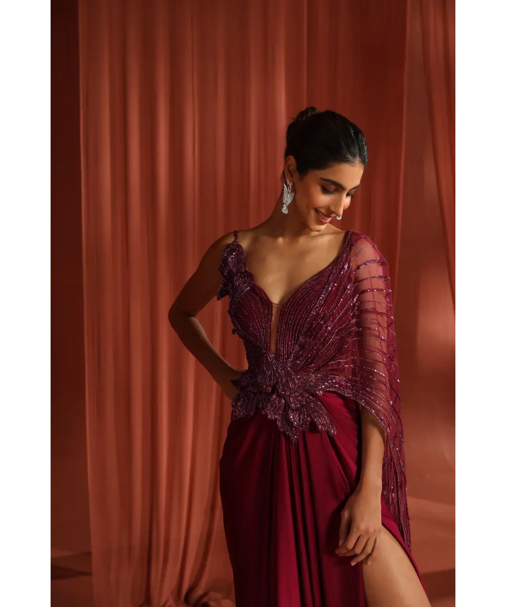 ADAARA COUTURE - Petal Wings saree