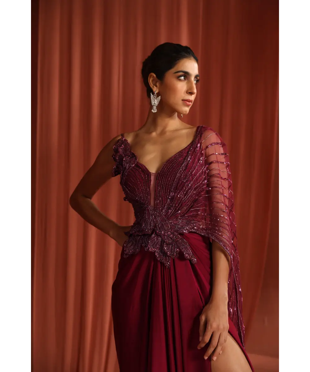 ADAARA COUTURE - Petal Wings saree