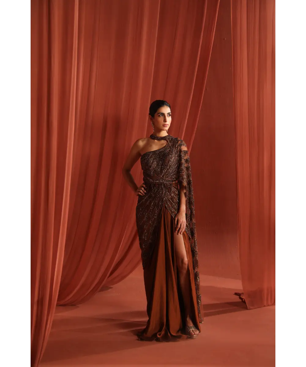 ADAARA COUTURE - Mystic Bronze Saree