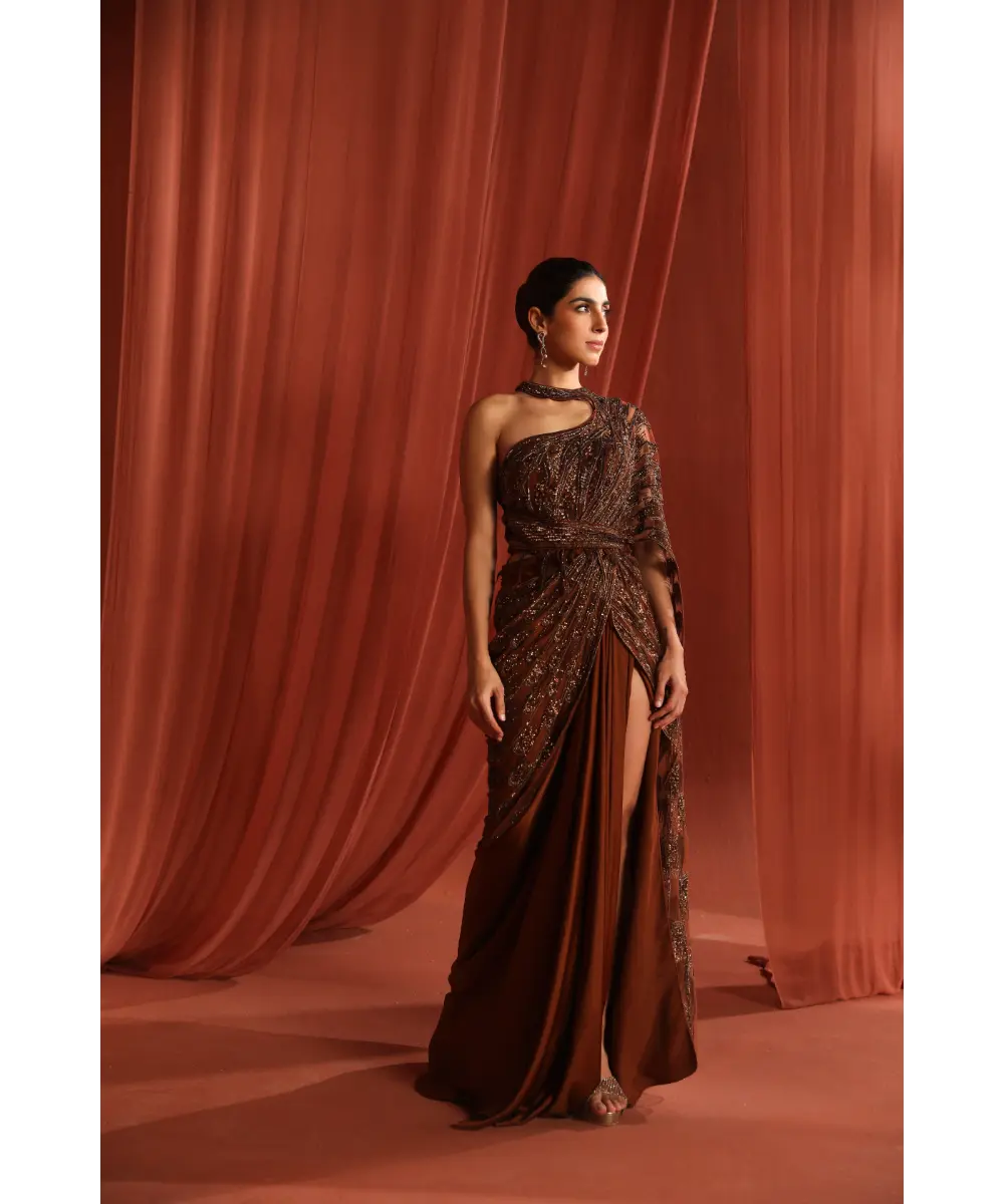 ADAARA COUTURE - Mystic Bronze Saree