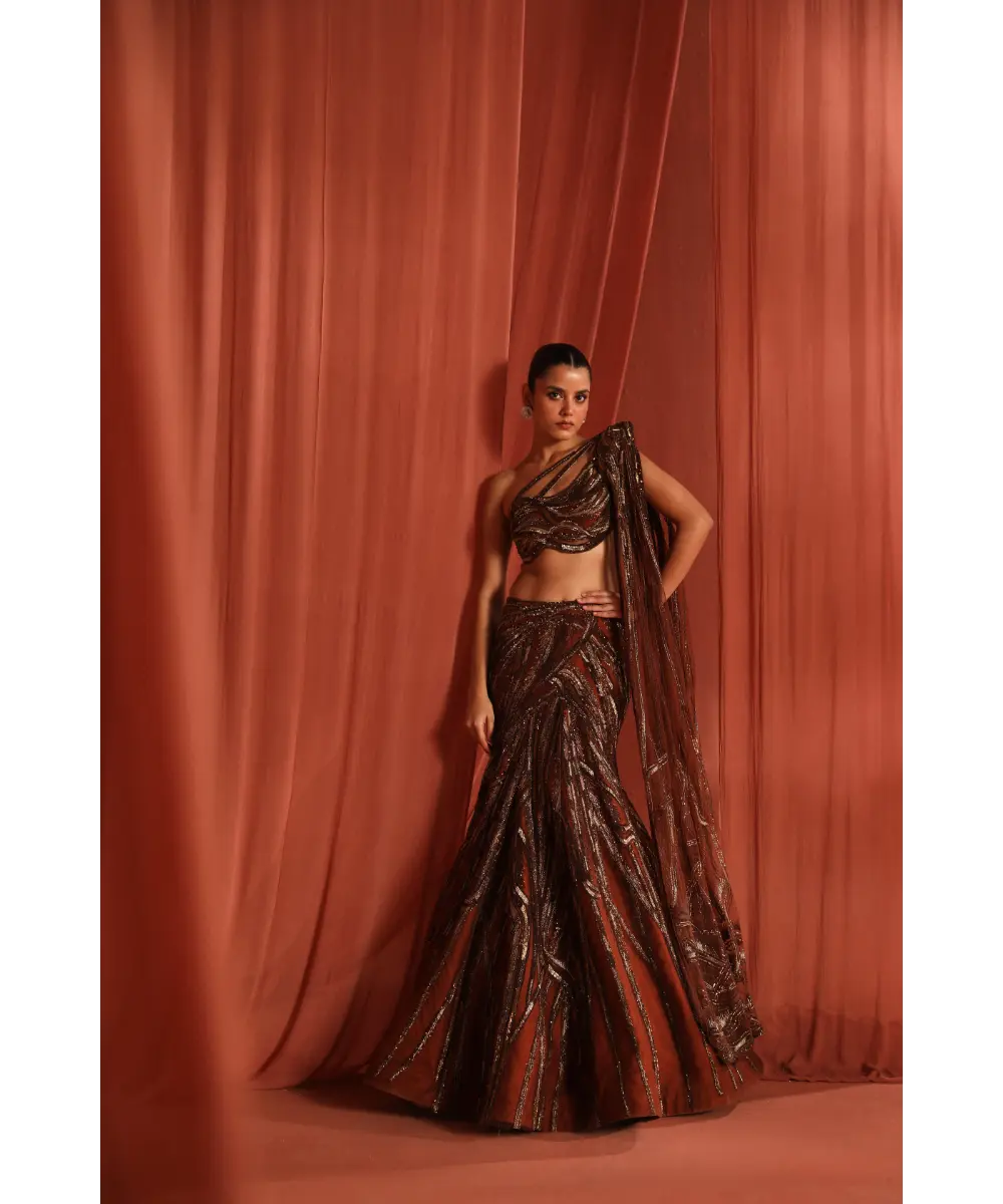 ADAARA COUTURE - Mystic Bronze Lehenga