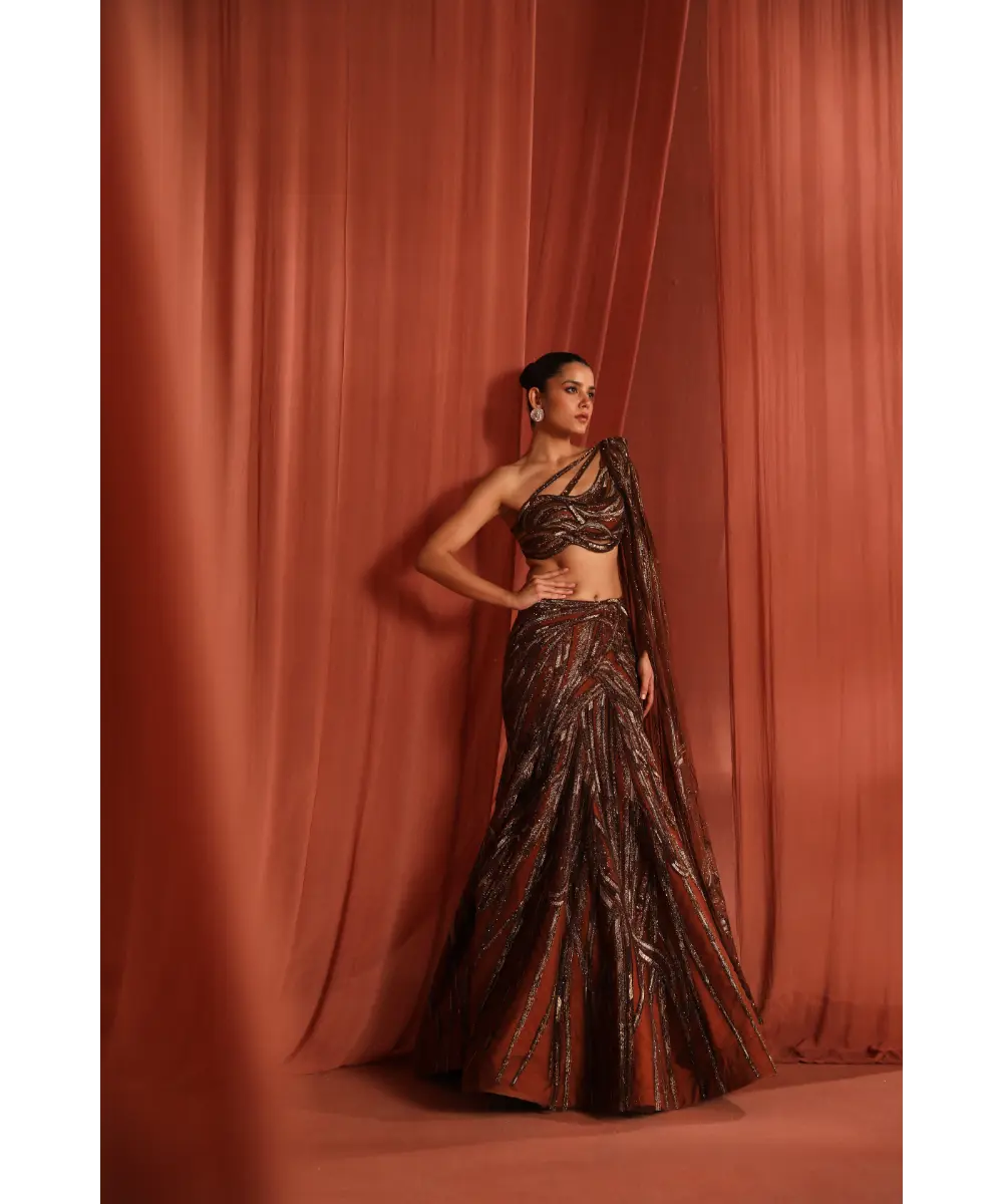 ADAARA COUTURE - Mystic Bronze Lehenga