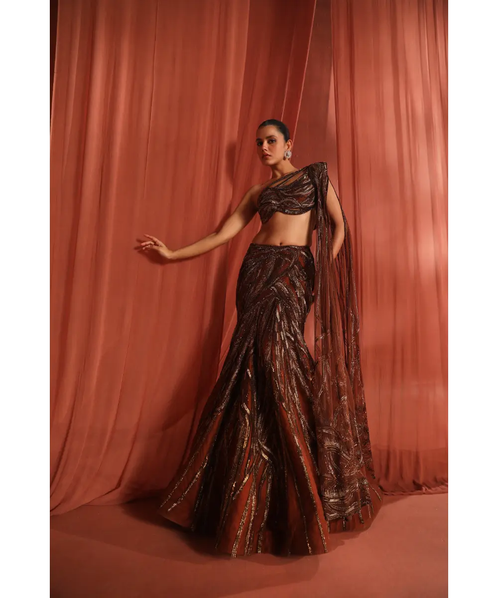 ADAARA COUTURE - Mystic Bronze Lehenga