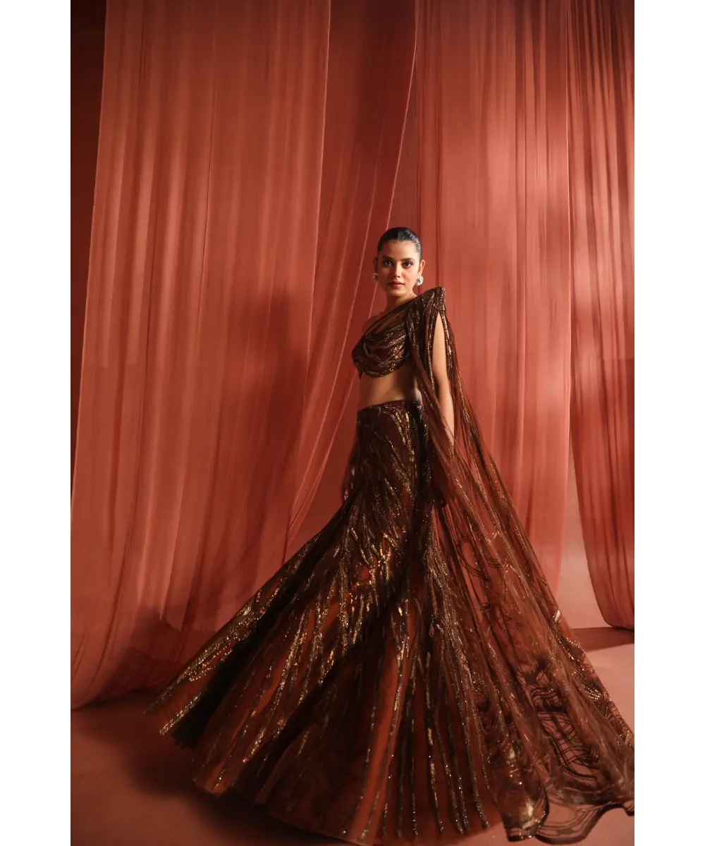 ADAARA COUTURE - Mystic Bronze Lehenga