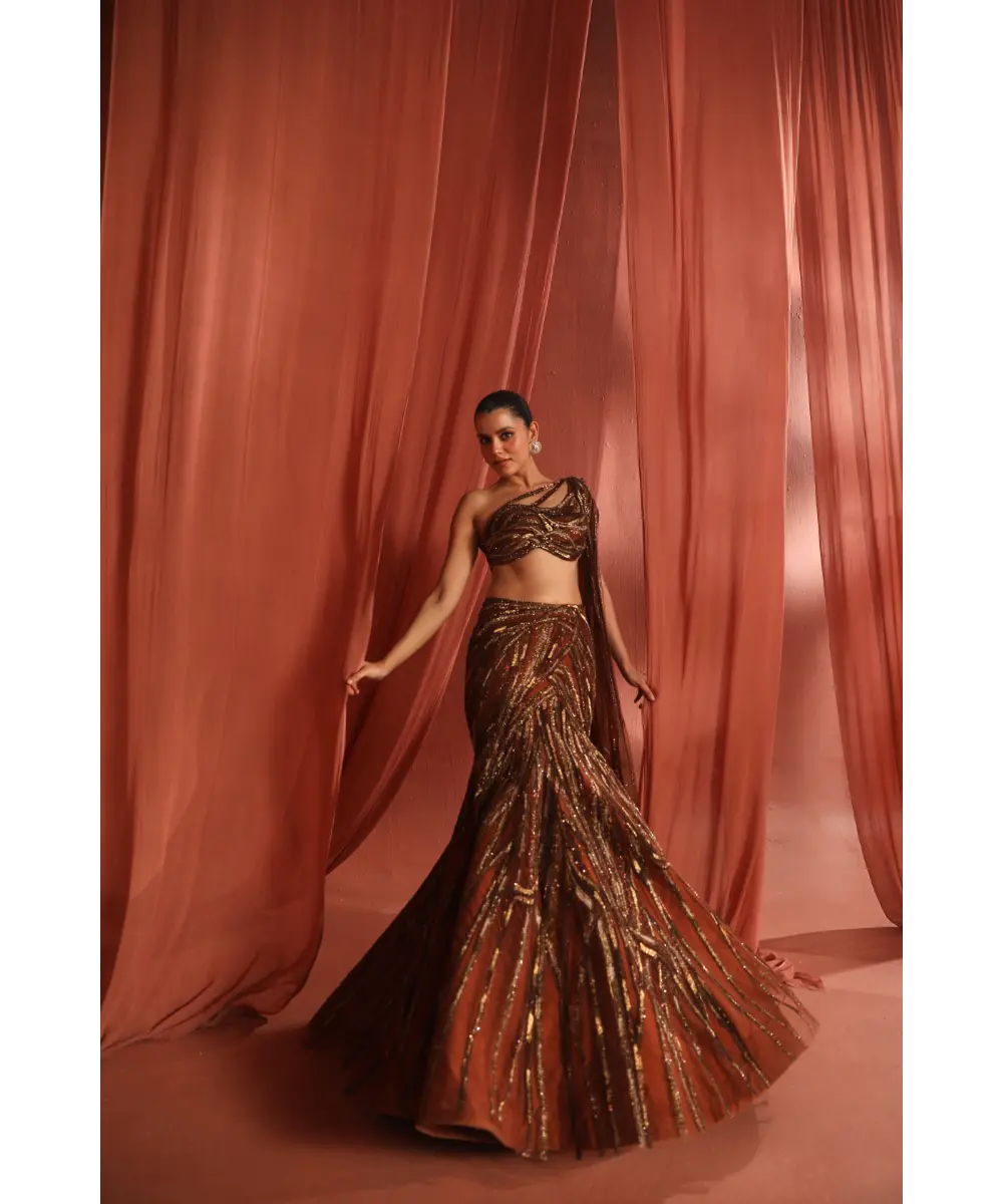ADAARA COUTURE - Mystic Bronze Lehenga