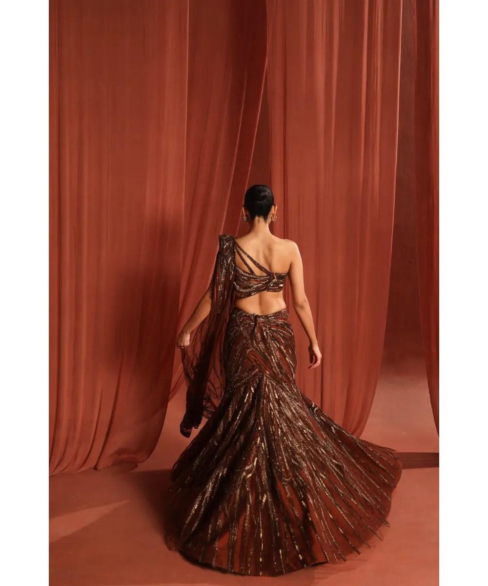 ADAARA COUTURE - Mystic Bronze Lehenga