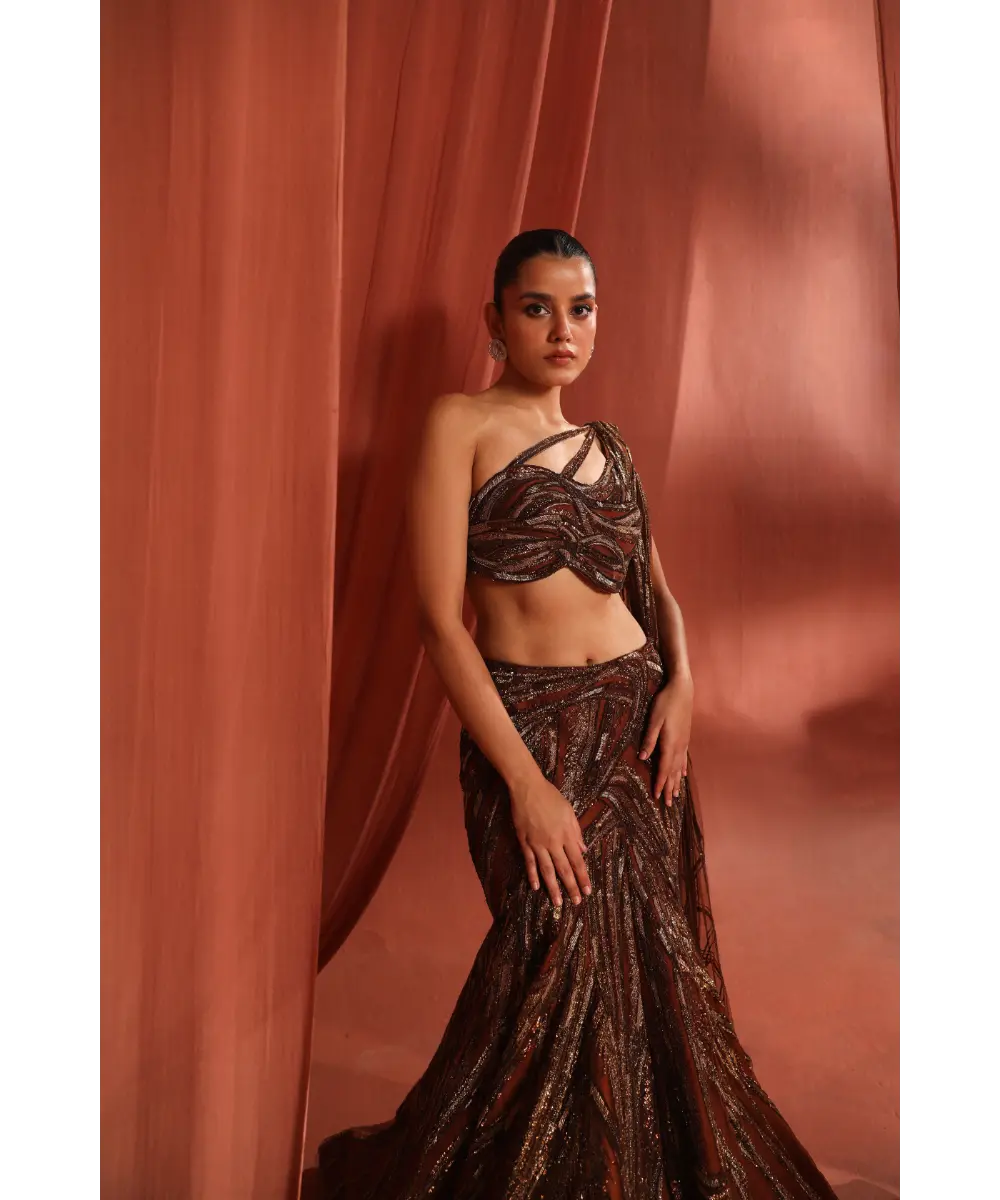 ADAARA COUTURE - Mystic Bronze Lehenga