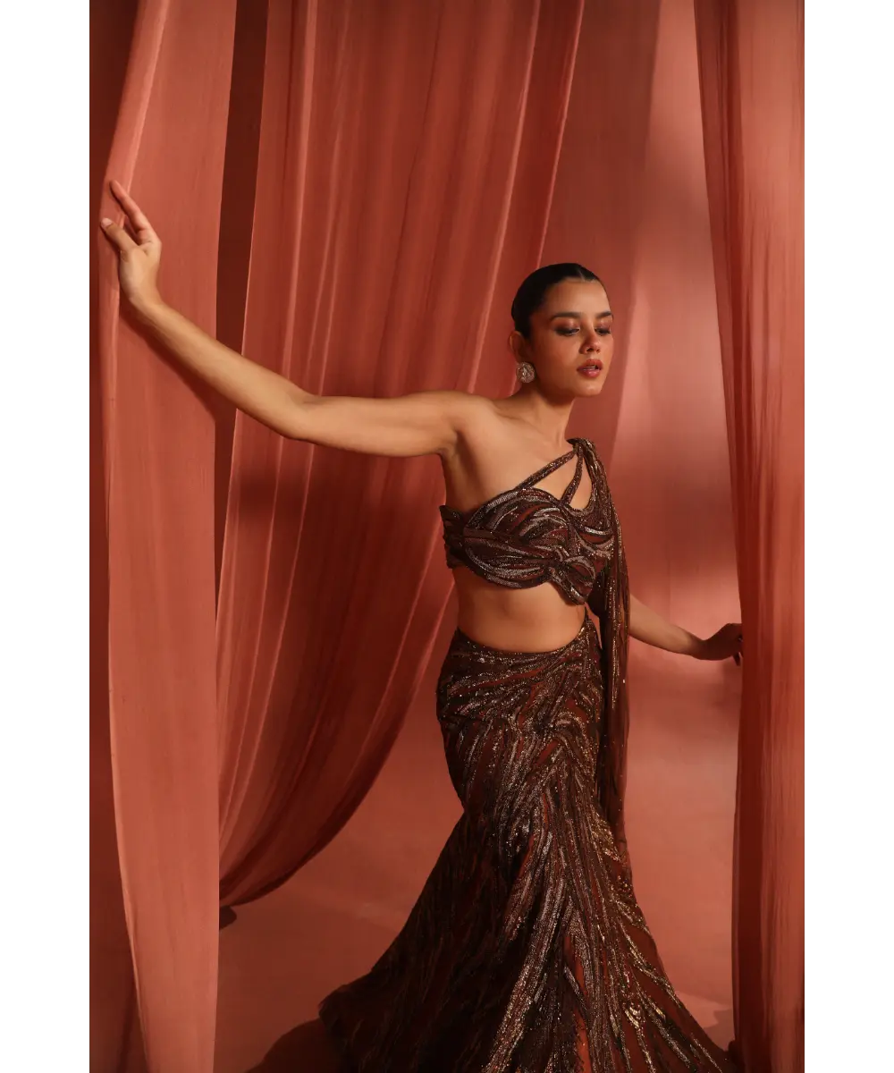 ADAARA COUTURE - Mystic Bronze Lehenga