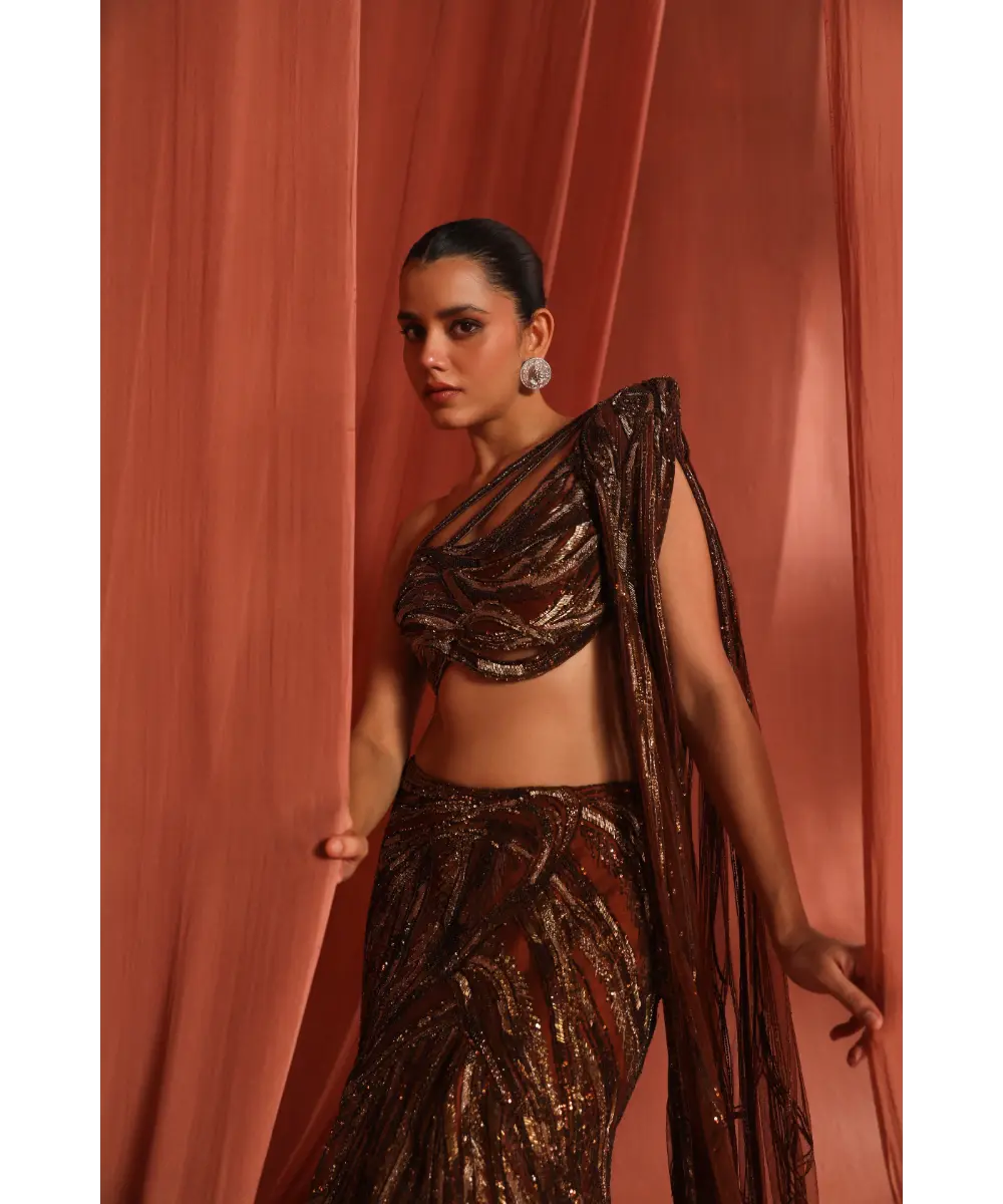 ADAARA COUTURE - Mystic Bronze Lehenga