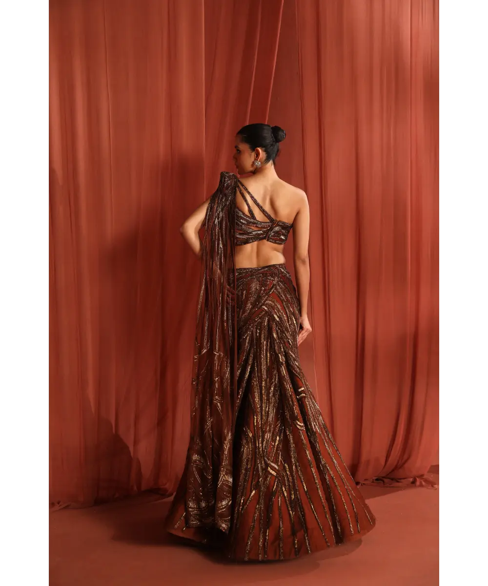 ADAARA COUTURE - Mystic Bronze Lehenga