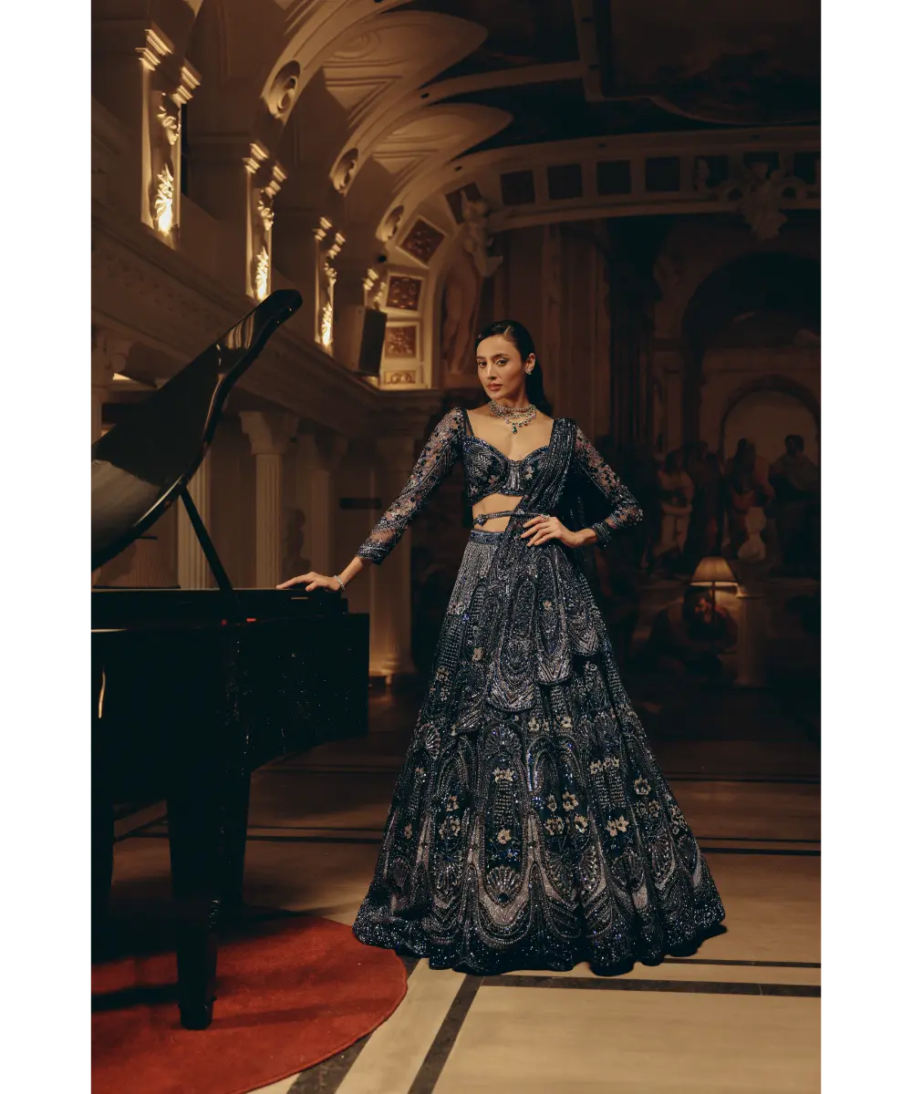 ADAARA COUTURE - Nocturnal Majesty Lehenga