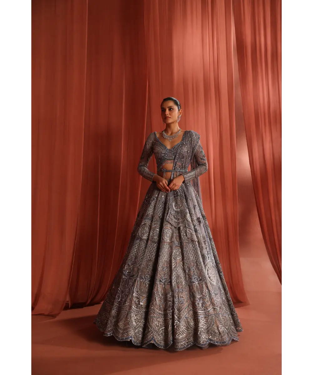 ADAARA COUTURE - Blooming Geometry Lehenga