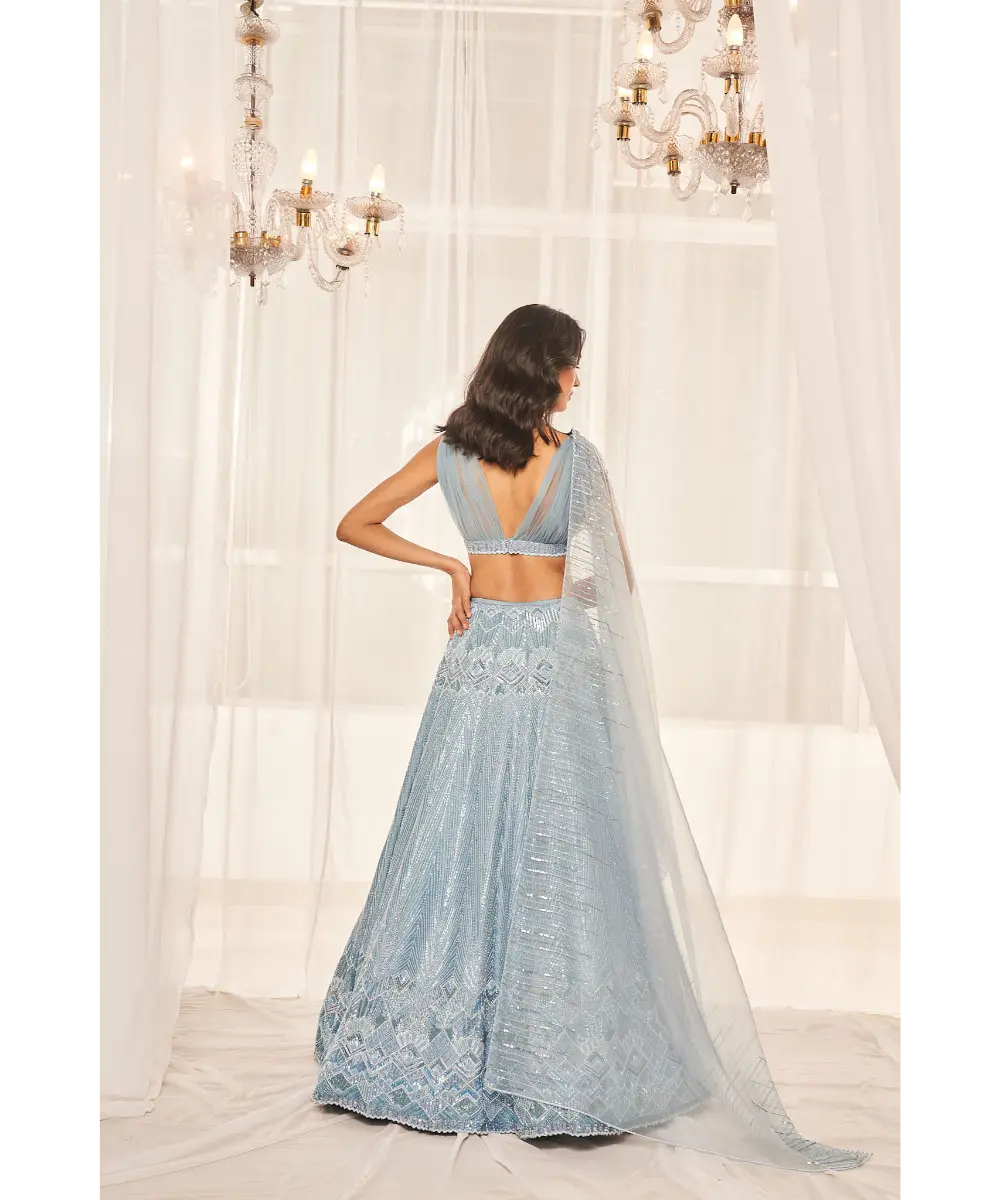 DISHA MUCHHALA- Cerulean Blue Bridal Set